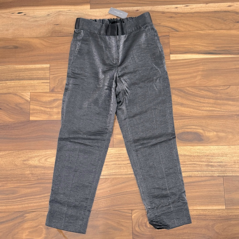 Ann Taylor Silver Grey Shimmer Pants Petite 00P NWT